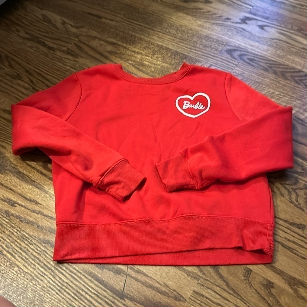 Red Barbie sweatshirt. Size medium. Like new